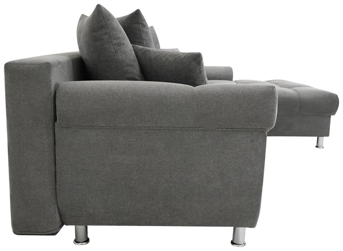 Rohová sedačka ERICE, pravá tmavě šedá - šedá/tmavě šedá, Design, textil/plast (312/198cm)