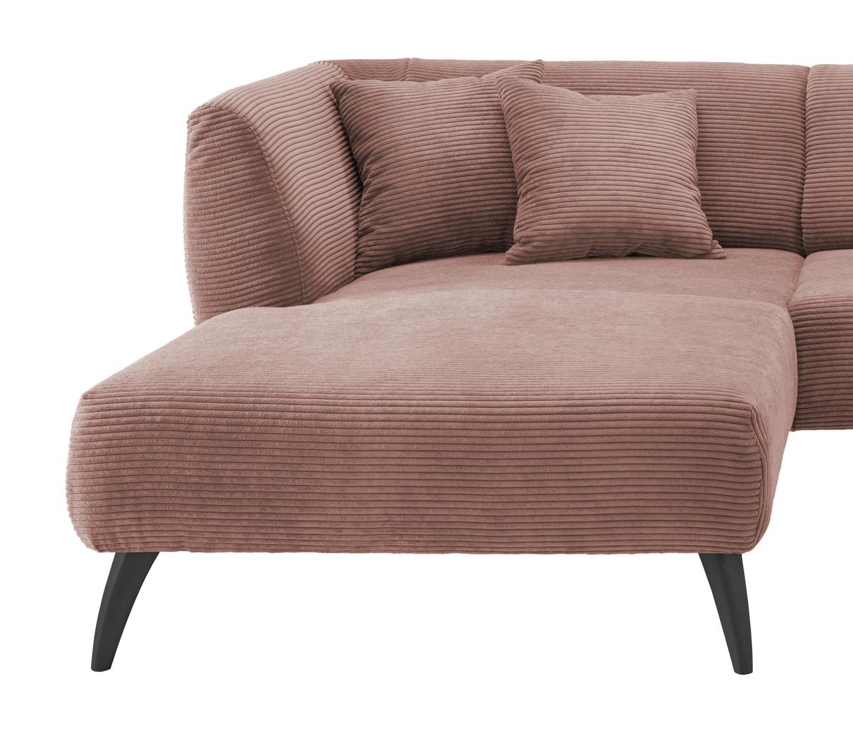 Ecksofa Colori Rosa S: 160/264 cm - Schwarz/Rosa, MODERN, Holz/Textil (160/264cm) - MID.YOU