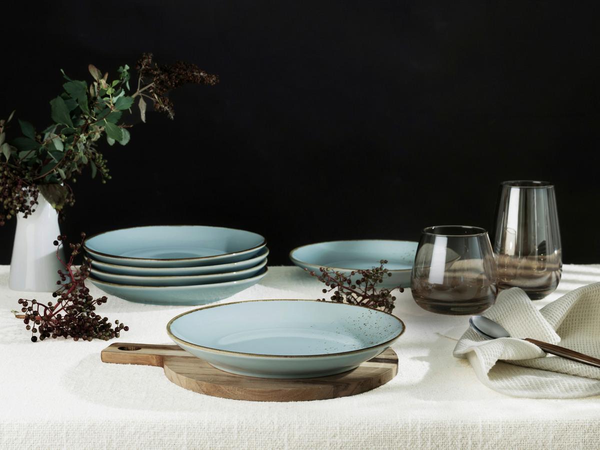 SUPPENTELLERSET 22066 NATURE COLLECTION - Pastellblau, Trend, Keramik (22cm) - Creatable