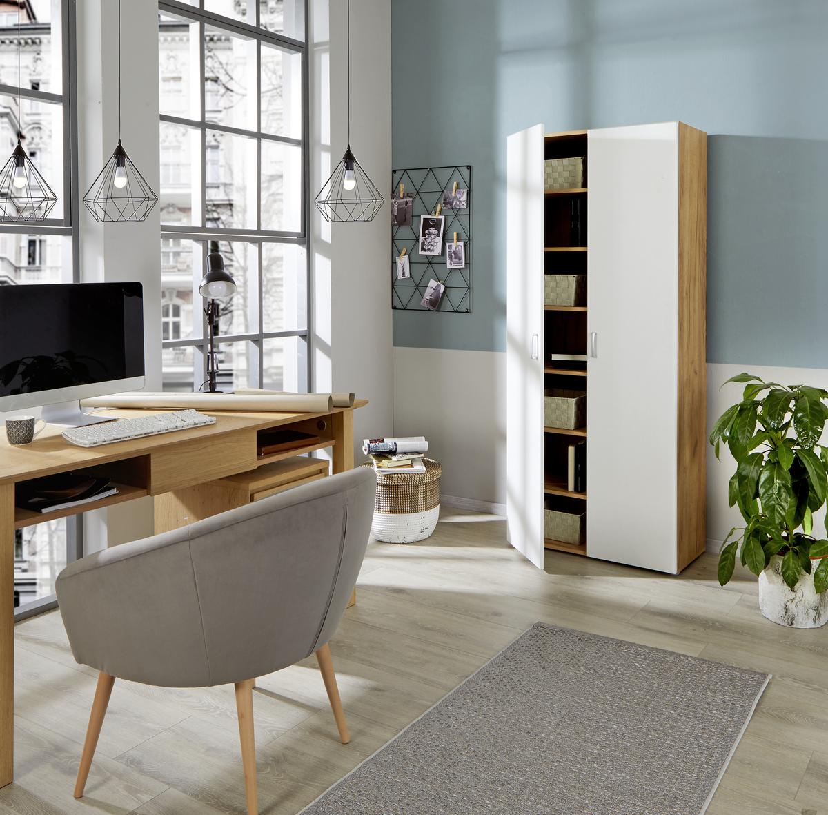 SKŘÍŇ NA ŠANONY TIO - bílá/barvy dubu, Konvenční, kompozitní dřevo (80/183/37,5cm)