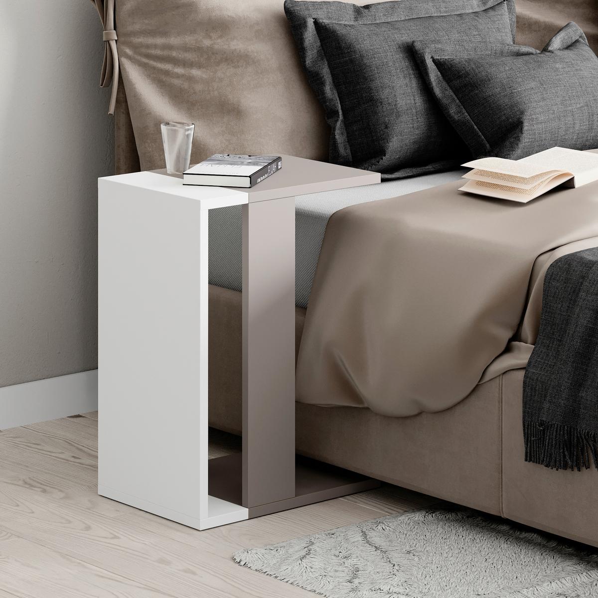 Couchtisch Zetti Weiß/mokka B: 40 Cm - Weiß/Mokka, Design, Holzwerkstoff (30/40/57cm) - Livetastic