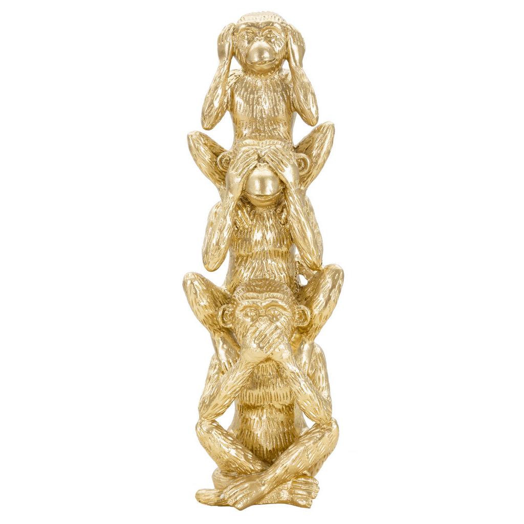 Skulptur Monkey Tower Monkey Tower Gold B: 10,5 cm