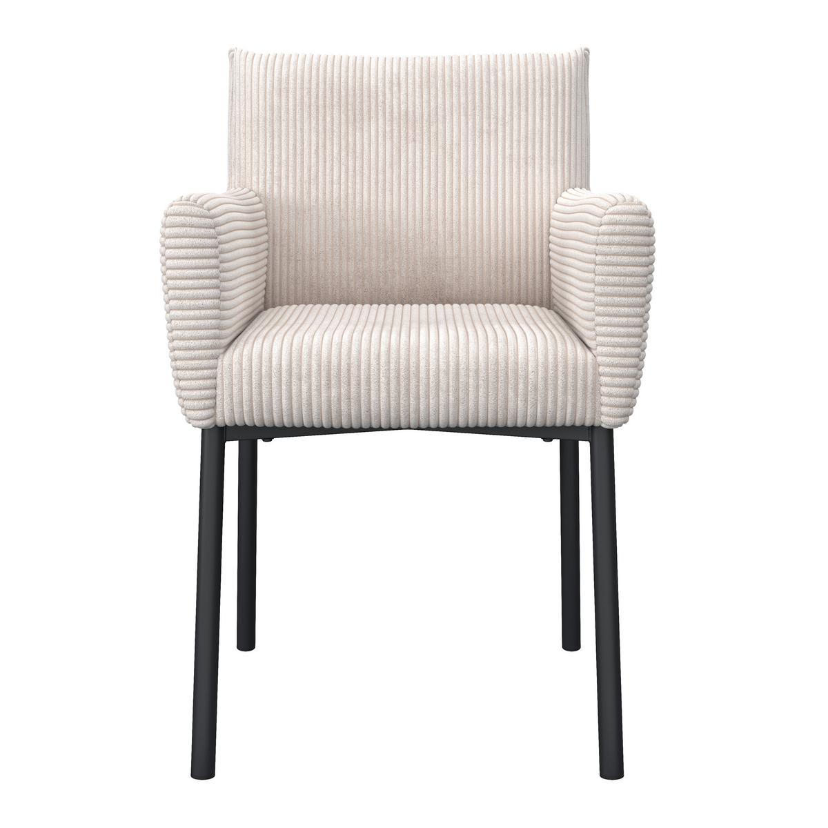 STOLIČKA S PODRÚČKAMI SOFIA - čierna/béžová, Modern, kov/drevo (57/87/58cm) - Bessagi Home