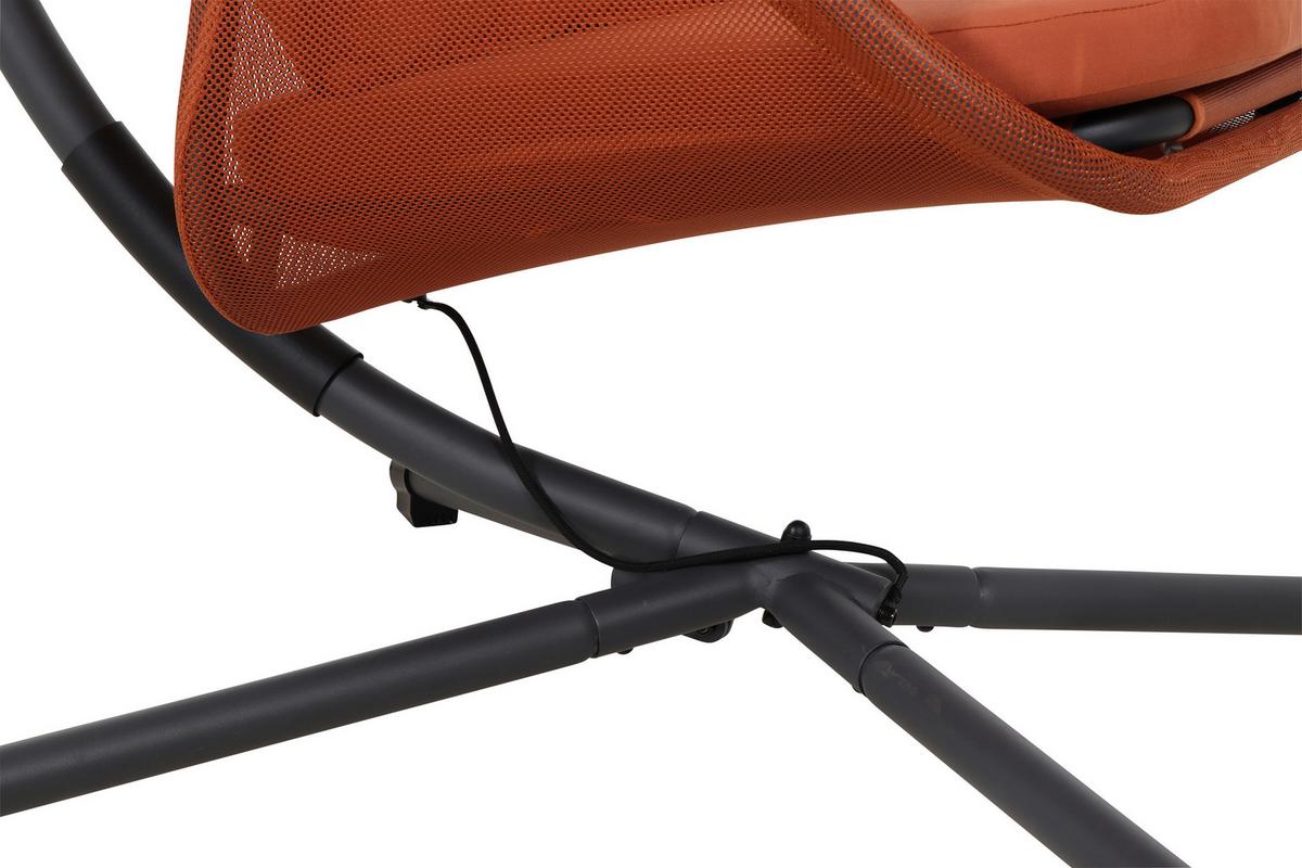 Hängesessel Mit Gestell Mit Sitz- Und Rückenkissen - Anthrazit/Rot, KONVENTIONELL, Kunststoff/Textil (123/192/102cm) - Siena Garden