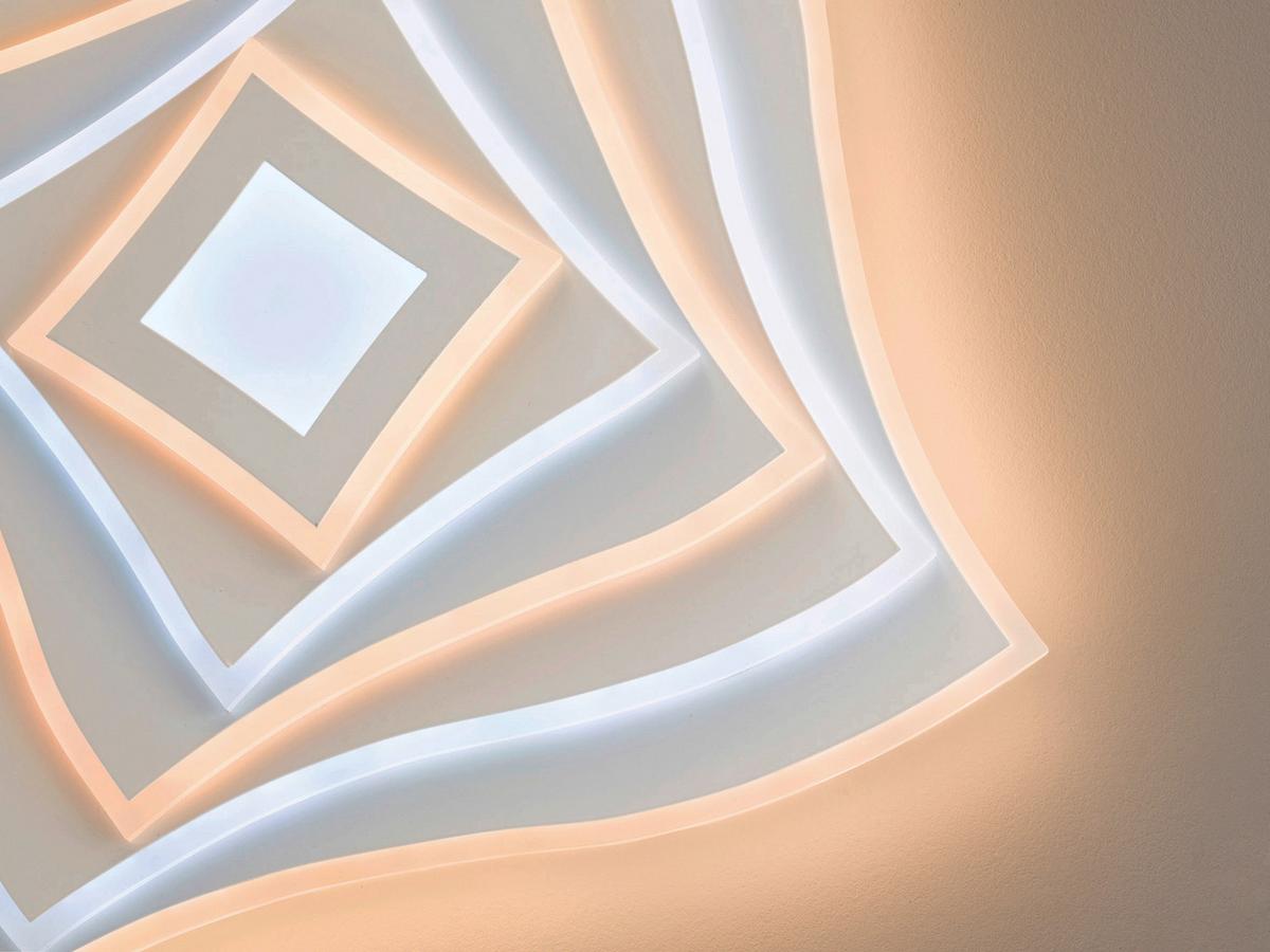 LED-Deckenleuchte Hero Schwarz B: 50 cm - Schwarz, Design, Metall (50/50/7.6cm) - Fischer & Honsel