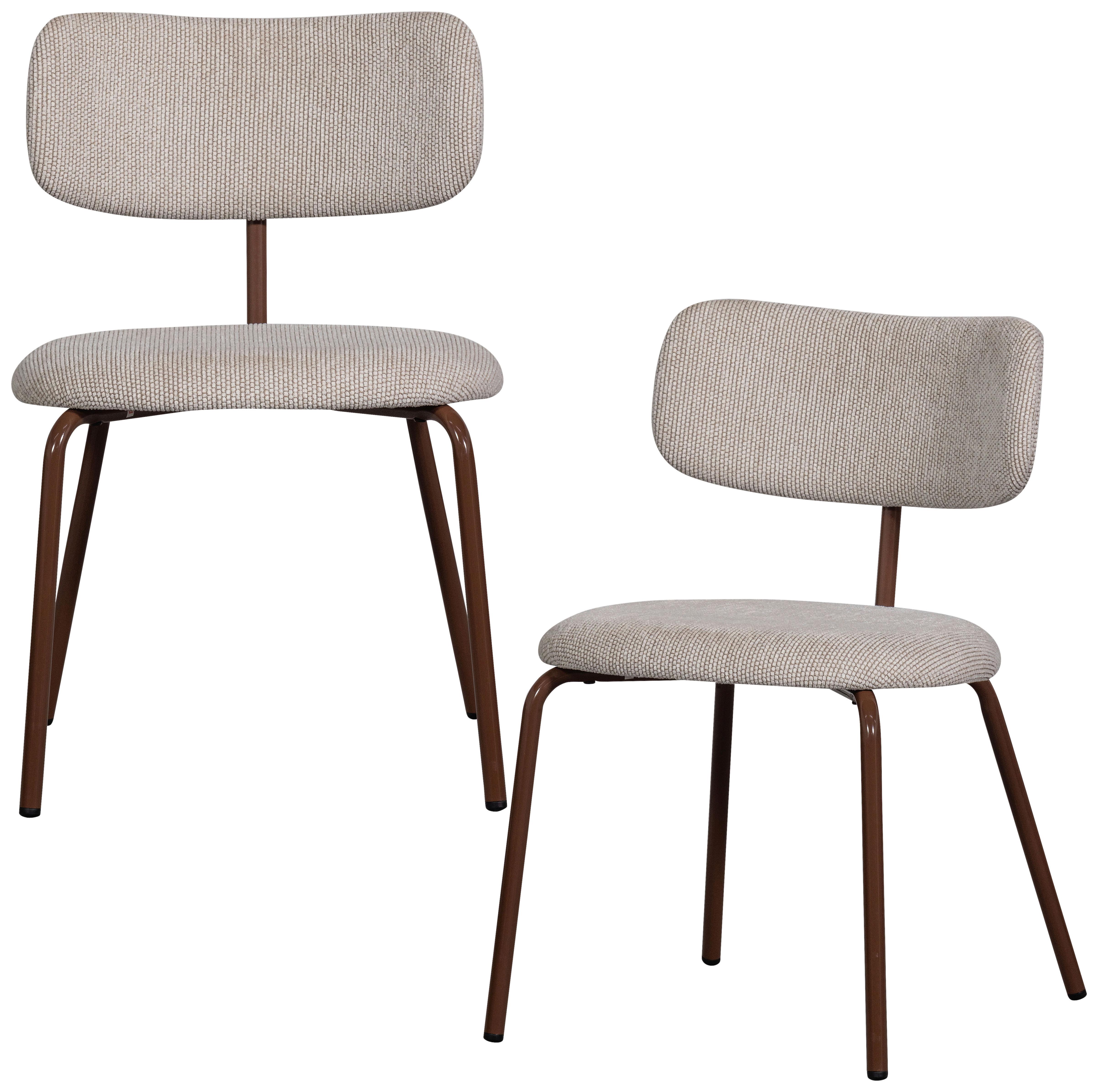 Stuhl-Set Travis Braun/Weiß B: 48cm - Braun/Weiß, MODERN, Textil/Metall (48/75/53cm) - Livetastic