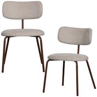 Stuhl-Set Travis Braun/Weiß B: 48cm - Braun/Weiß, MODERN, Textil/Metall (48/75/53cm) - Livetastic