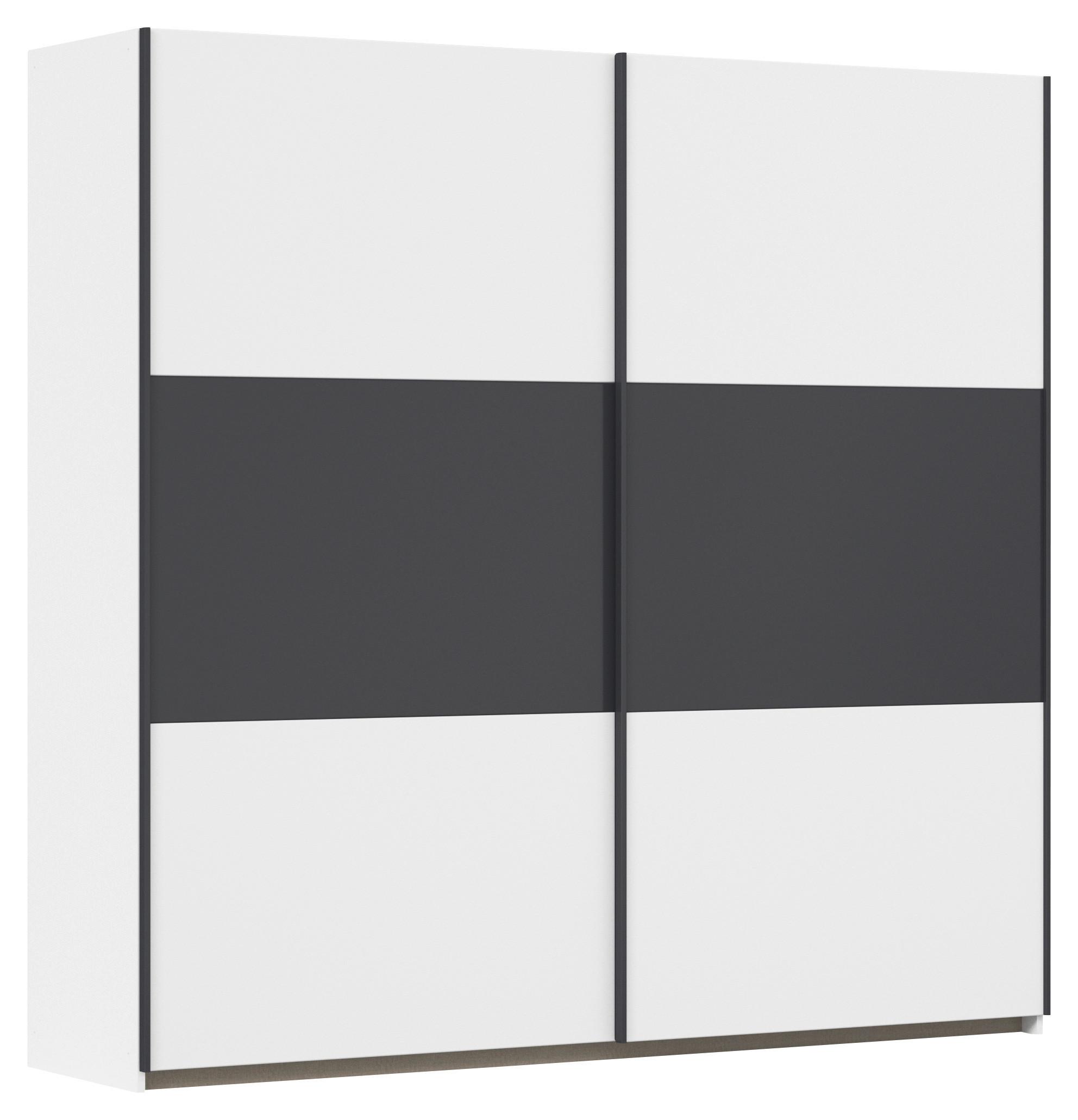 Schwebetürenschrank Neo Grau Weiß B: 218 cm - Weiß/Grau, MODERN, Holzwerkstoff (218/210/59cm) - Rauch Möbel