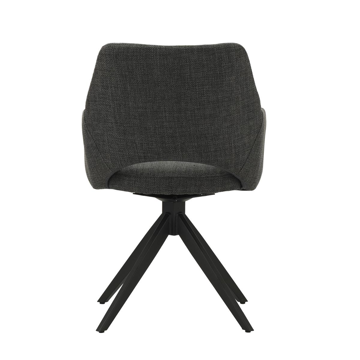 Stuhl Asher Anthrazit, B: 54,5 Cm - Anthrazit/Schwarz, MODERN, Textil/Metall (54,5/85/61,5cm) - MID.YOU