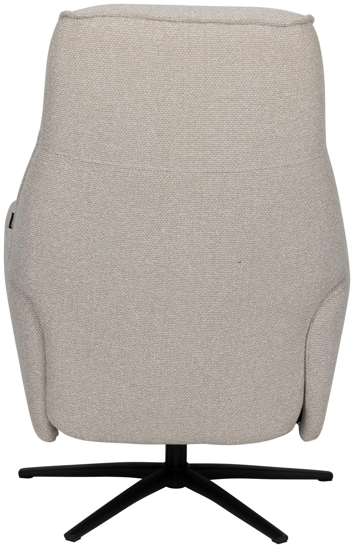 Relaxsessel Snooze Beige B: 77 Cm - Beige/Schwarz, Design, Holz/Textil (77/112/86cm) - Livetastic