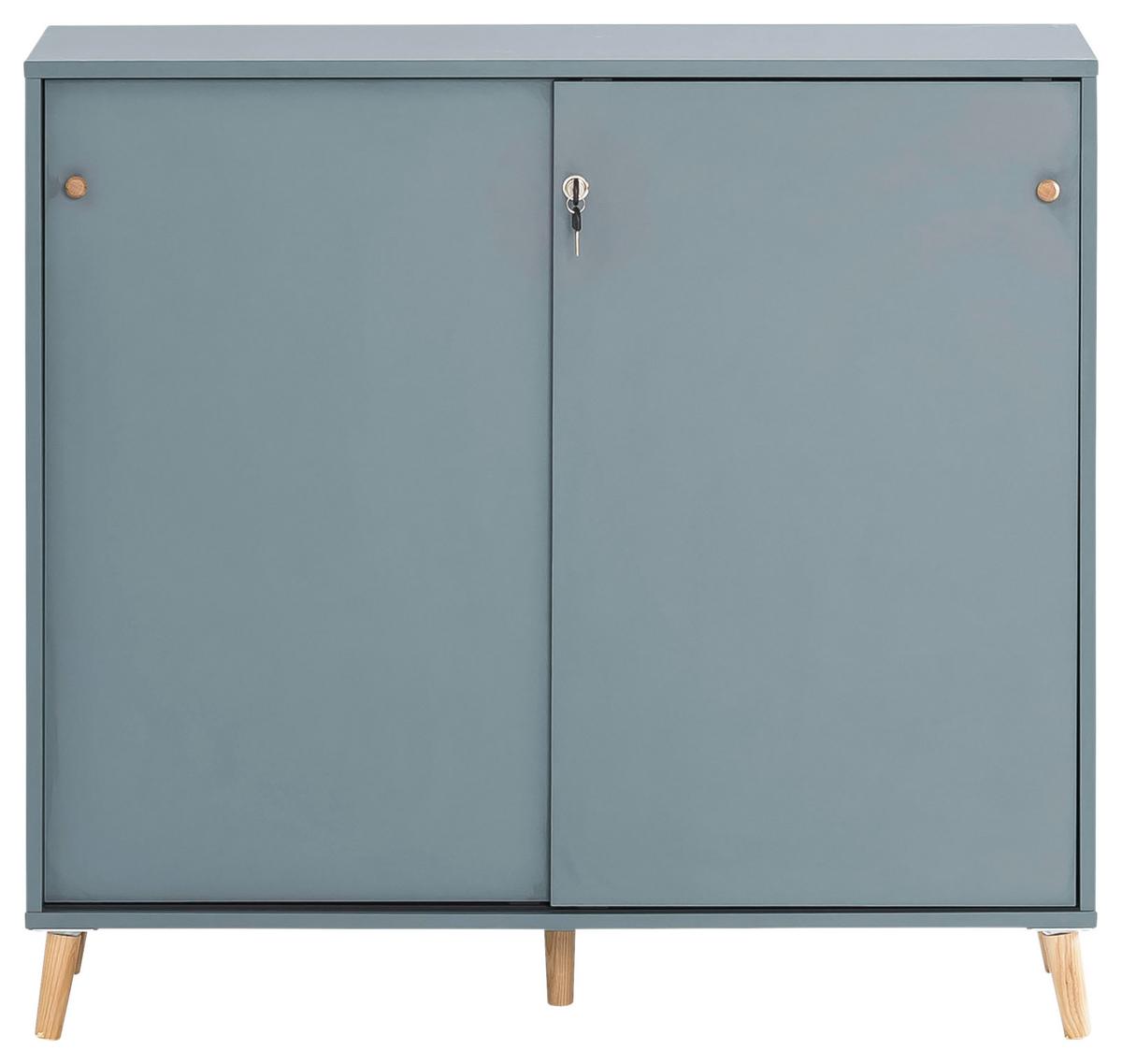 Aktenschrank Serie 500 Blau B: 100,1 cm - Blau, MODERN, Holzwerkstoff (100,1/92,6/41cm) - MID.YOU