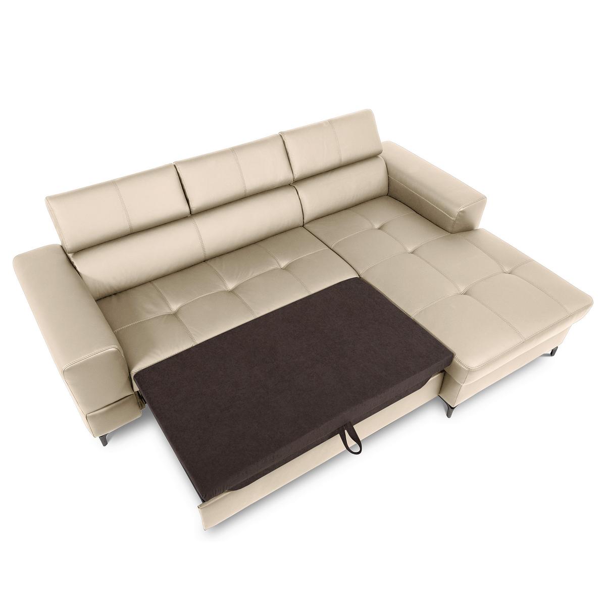 Ecksofa Torino Teilleder Grau 247x173 - Schwarz/Grau, Design, Leder/Textil (247/173cm) - Livetastic