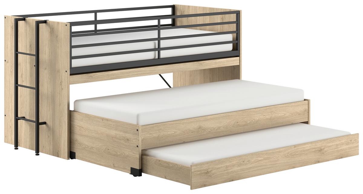 Hochbett Sam - Eichefarben, MODERN, Holzwerkstoff (90/200cm) - MID.YOU