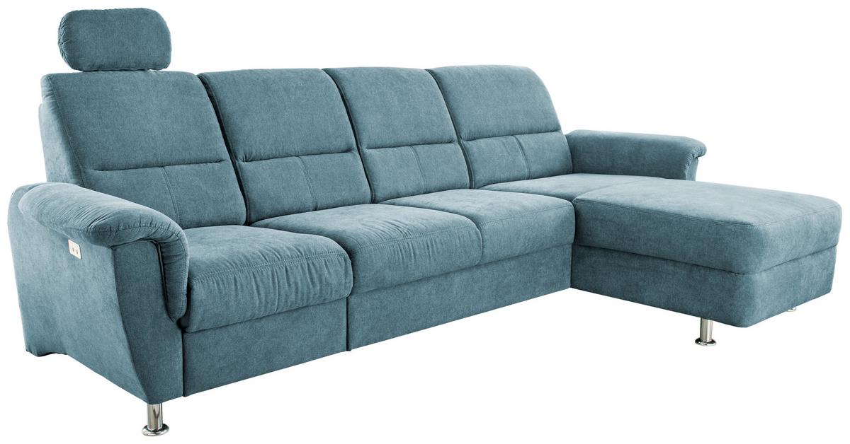 Ecksofa Parole Hellblau S:292/165 Cm - Chromfarben/Hellblau, KONVENTIONELL, Textil (292/165cm) - Livetastic