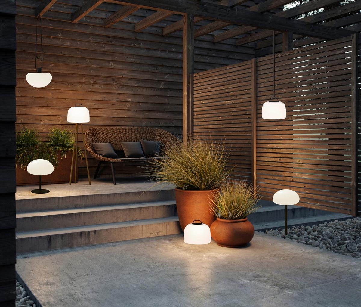 Led-außenleuchte Kettle Weiß Schwarz D: 36 Cm - Schwarz/Weiß, Design, Kunststoff (36/31cm) - Nordlux