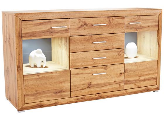 Komoda Sideboard Tizio - barvy dubu, Moderní, kompozitní dřevo/sklo (179,4/86,8/41cm) Komoda Sideboard Tizio - barvy dubu, Moderní, kompozitní dřevo/sklo (179,4/86,8/41cm)