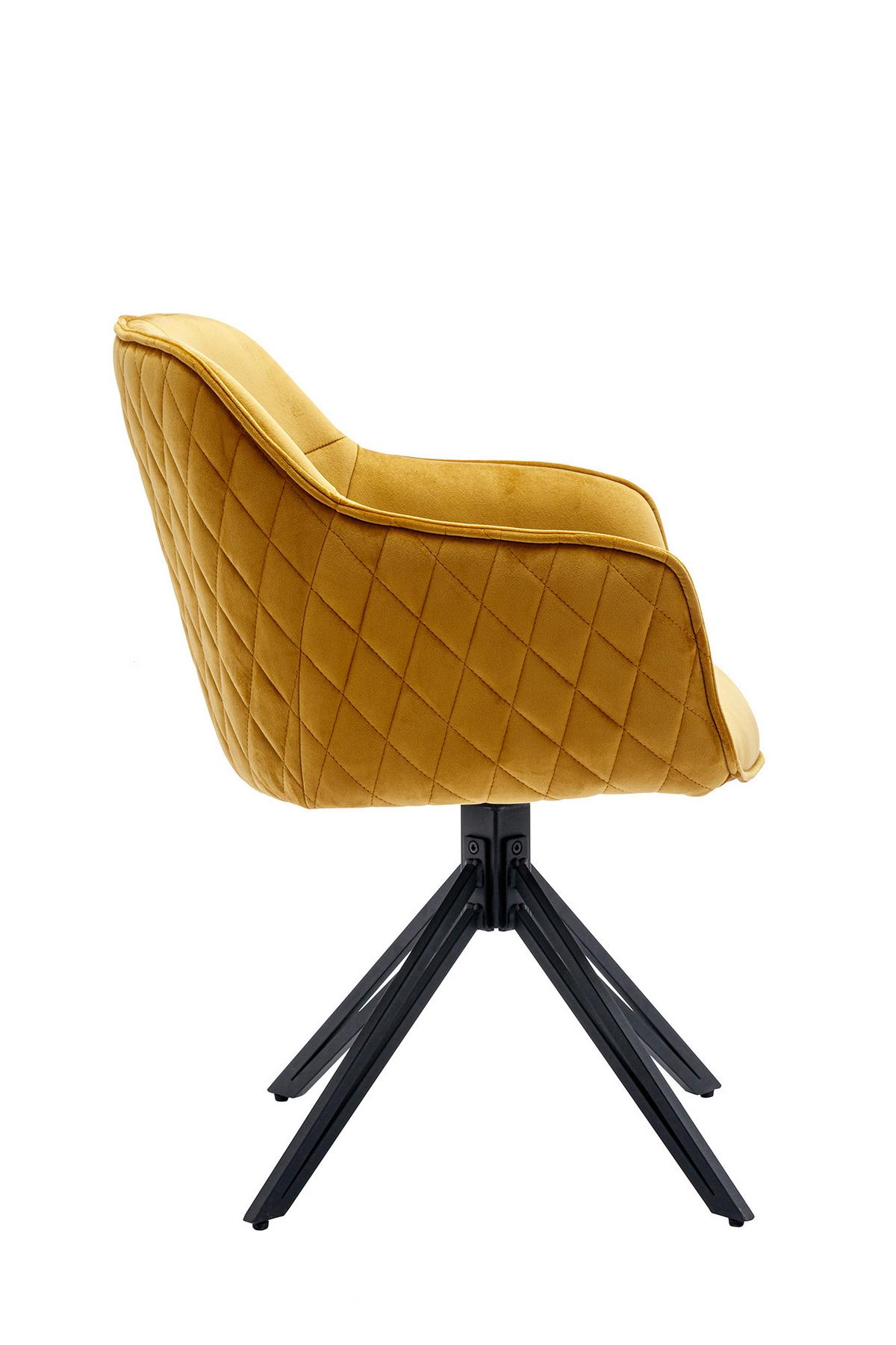 Armlehnstuhl Gelb B: 59 Cm - Gelb/Schwarz, MODERN, Textil/Metall (59/83/60cm) - Livetastic