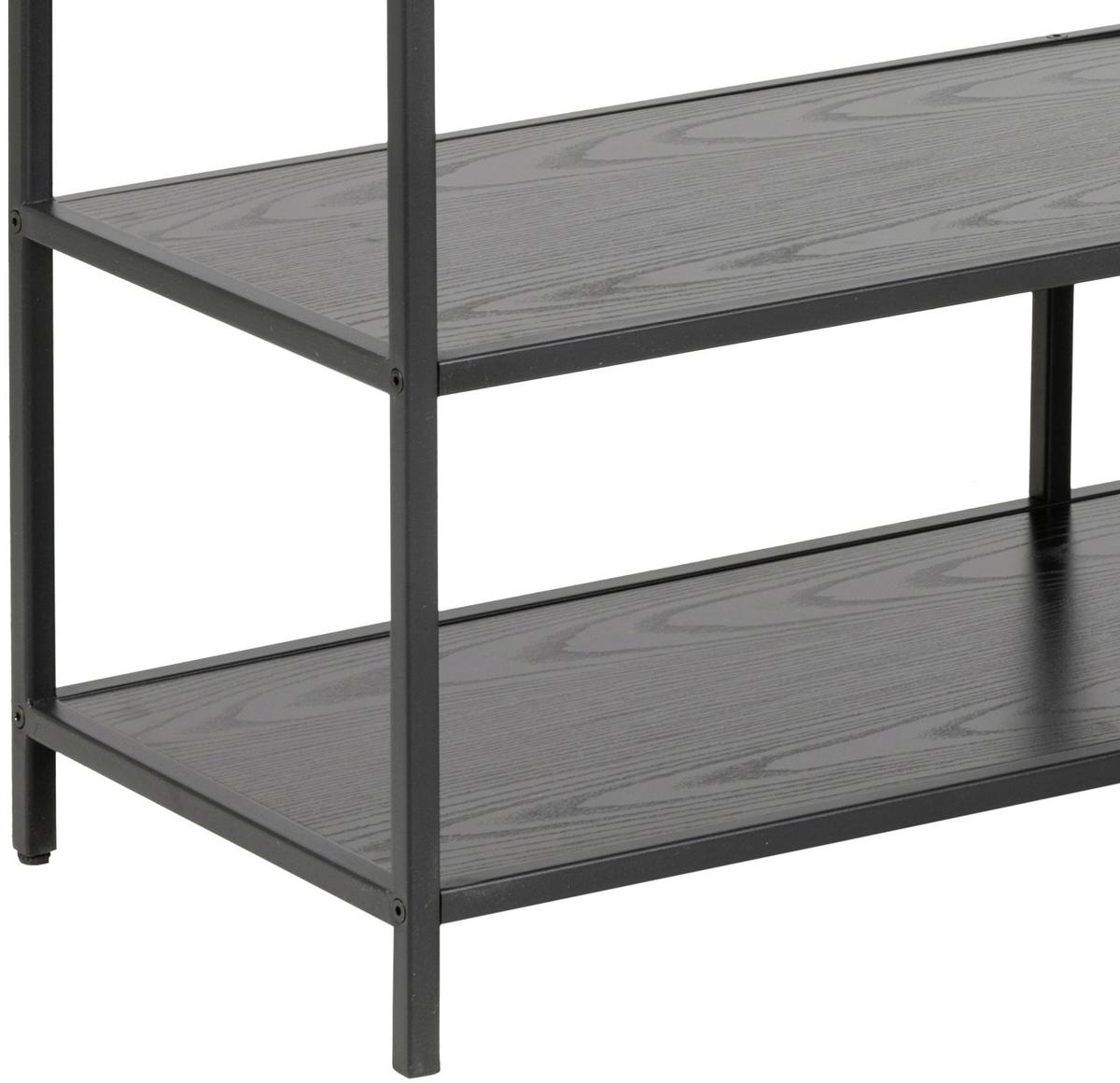 Regal Stahl Seaford B 114cm, Schwarz - Schwarz, Trend, Holzwerkstoff/Metall (114,0/78,0/35,0cm) - MID.YOU