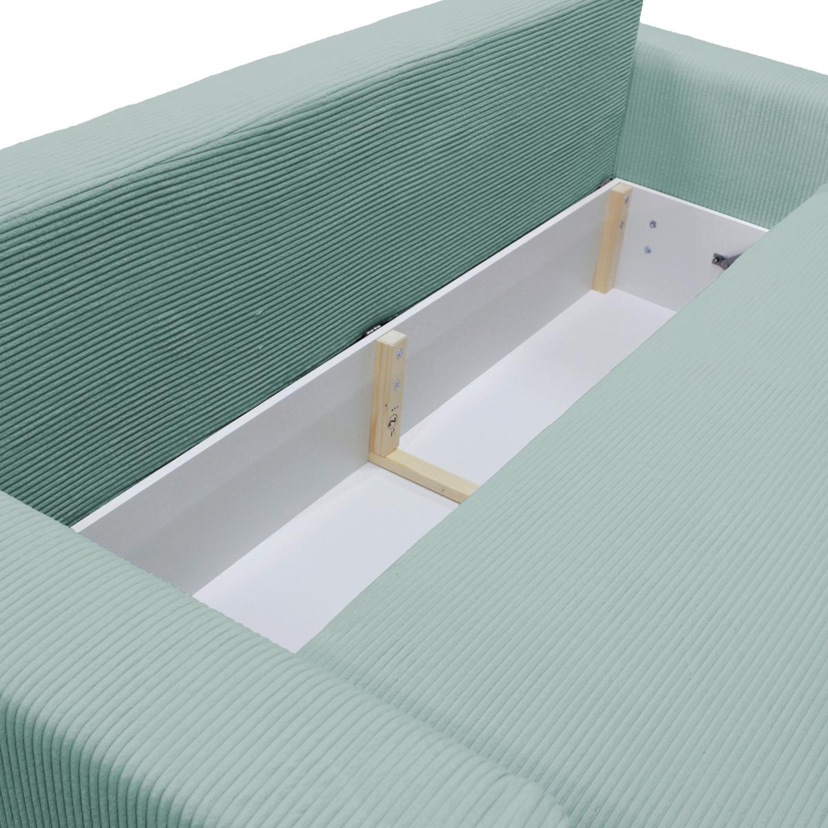 Schlafsofa Ralf Hellblau B: 232 cm - Silberfarben/Hellblau, Design, Textil (232/88/105cm) - MID.YOU