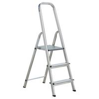 Aluleiter Toni Klappbar Bxh: 40,5x117,5 Cm - Silberfarben, KONVENTIONELL, Metall (40,5/117,5cm) - Homezone