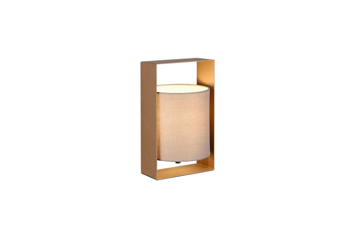 Tischleuchte Pail Braun Taupe B: 15 cm - Taupe/Braun, Design, Textil/Metall (16/15/27cm)