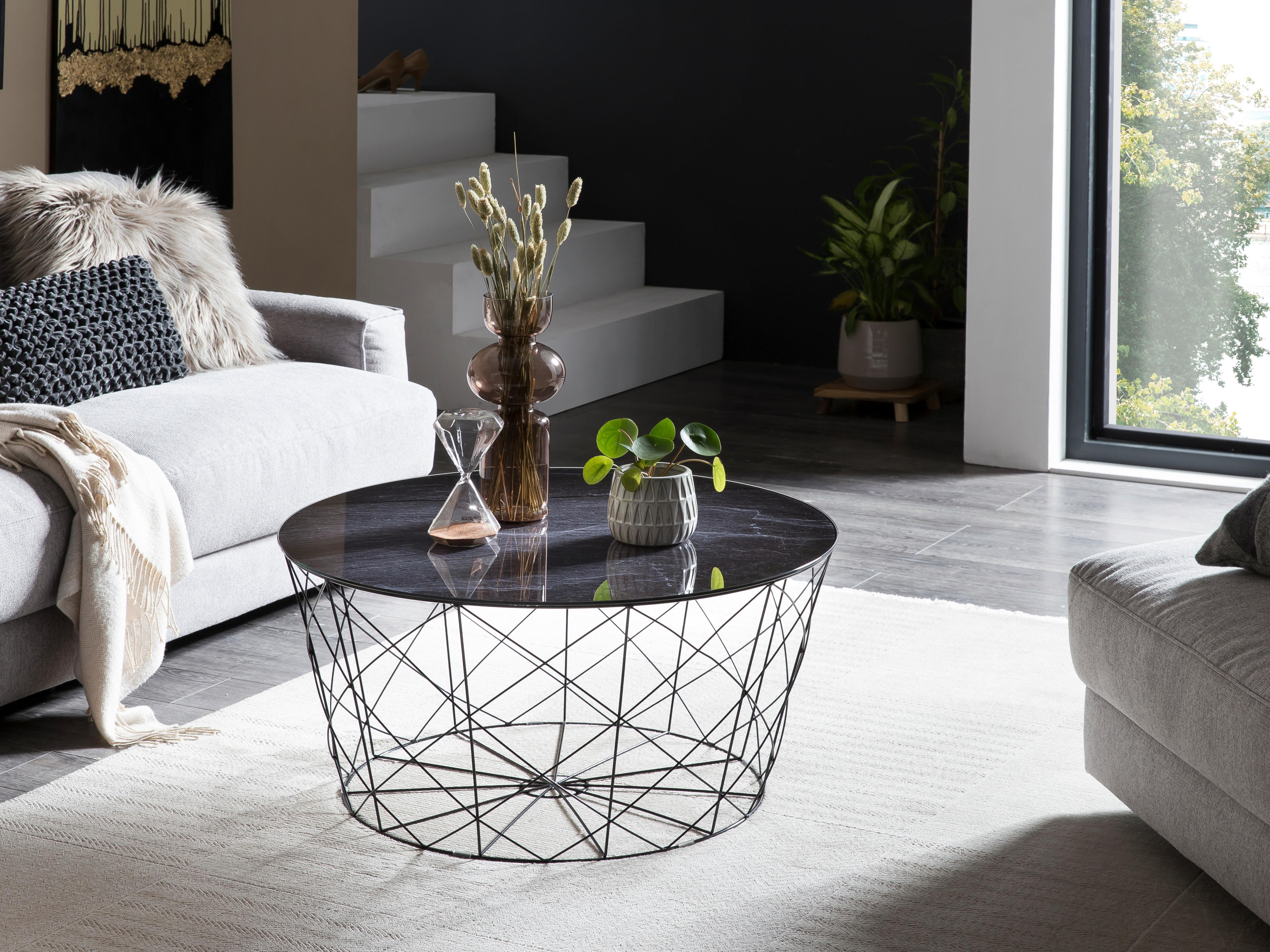 Couchtisch Schwarz L: 80 cm - Schwarz, Design, Glas/Metall (80/80/45cm) - Livetastic