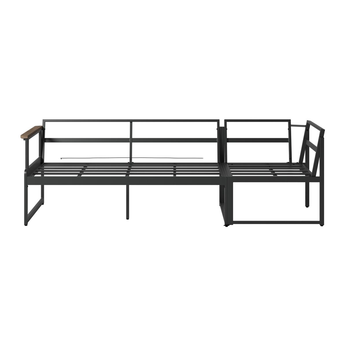 Lounge Garnitúra Barletta - tíkfa színű/szürke, Modern, textil/fa (227/227cm) - Beldano