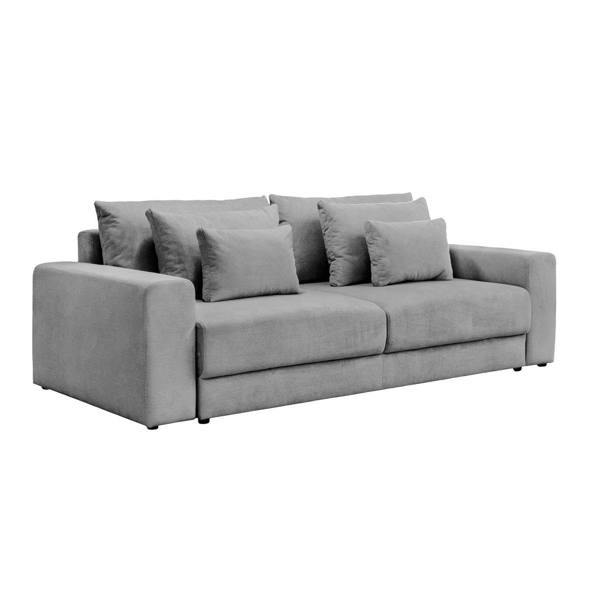 Megasofa Mega Chenille hellgrau, B: 255cm - Hellgrau/Schwarz, Trend, Textil (255/94/126cm) - Luca Bessoni