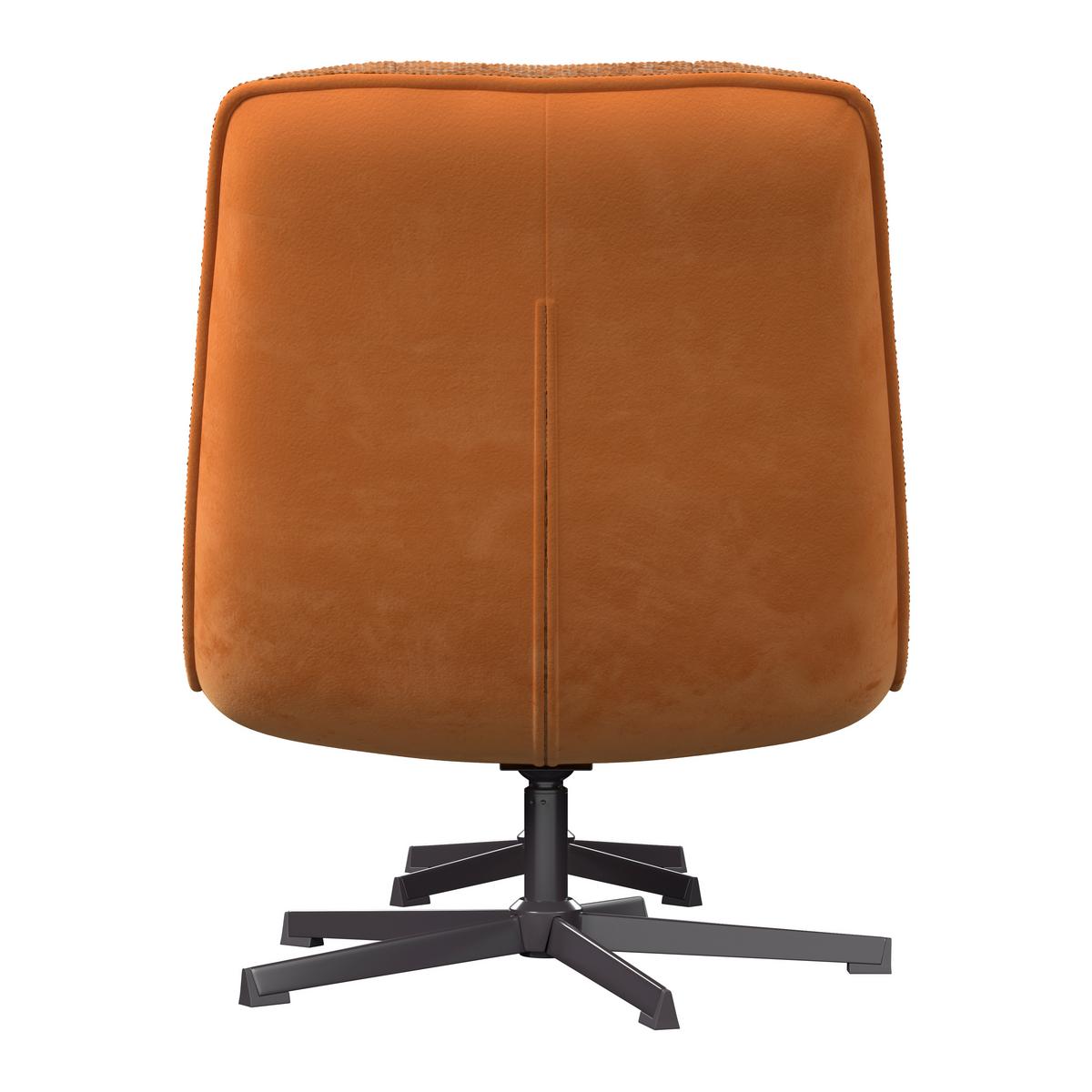 Relaxsessel Sofia Chenille orange, B: 77 cm - Schwarz/Orange, MODERN, Textil/Metall (77/88/94cm)