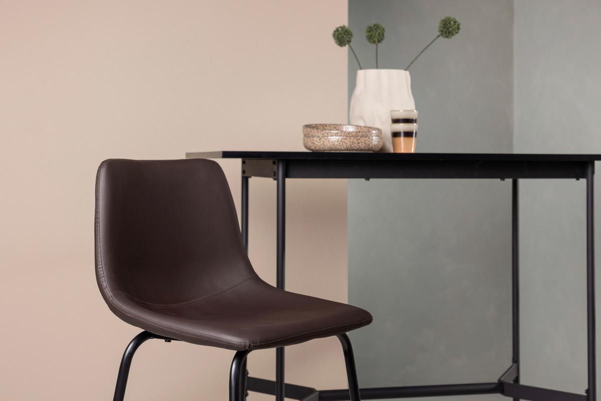 Barhocker-set Alexi - Dunkelbraun/Schwarz, Design, Textil/Metall (47/103/48cm) - Livetastic