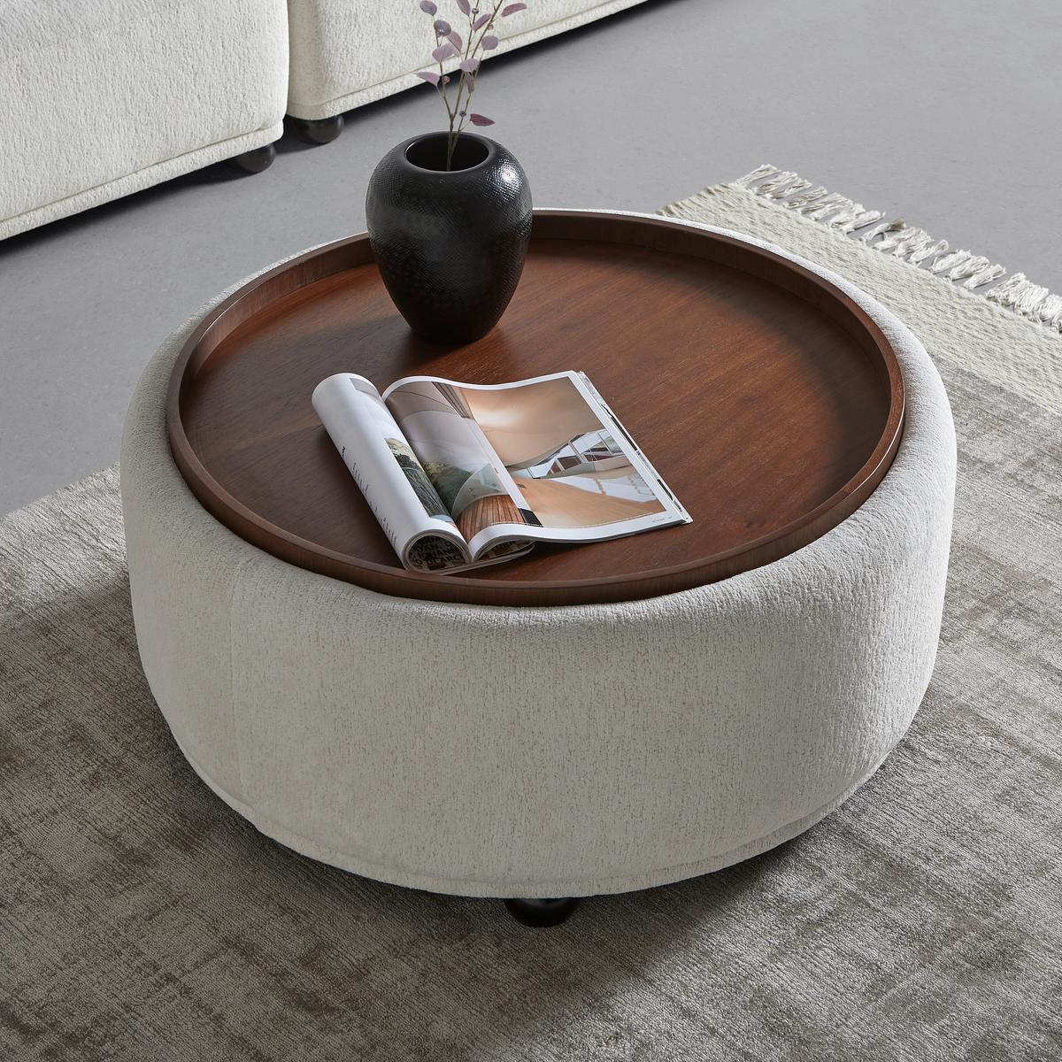 Sedací souprava KIRA, bílá barva - bílá/černá, Moderní, dřevo/textil (410/71/107cm) - Bessagi Home