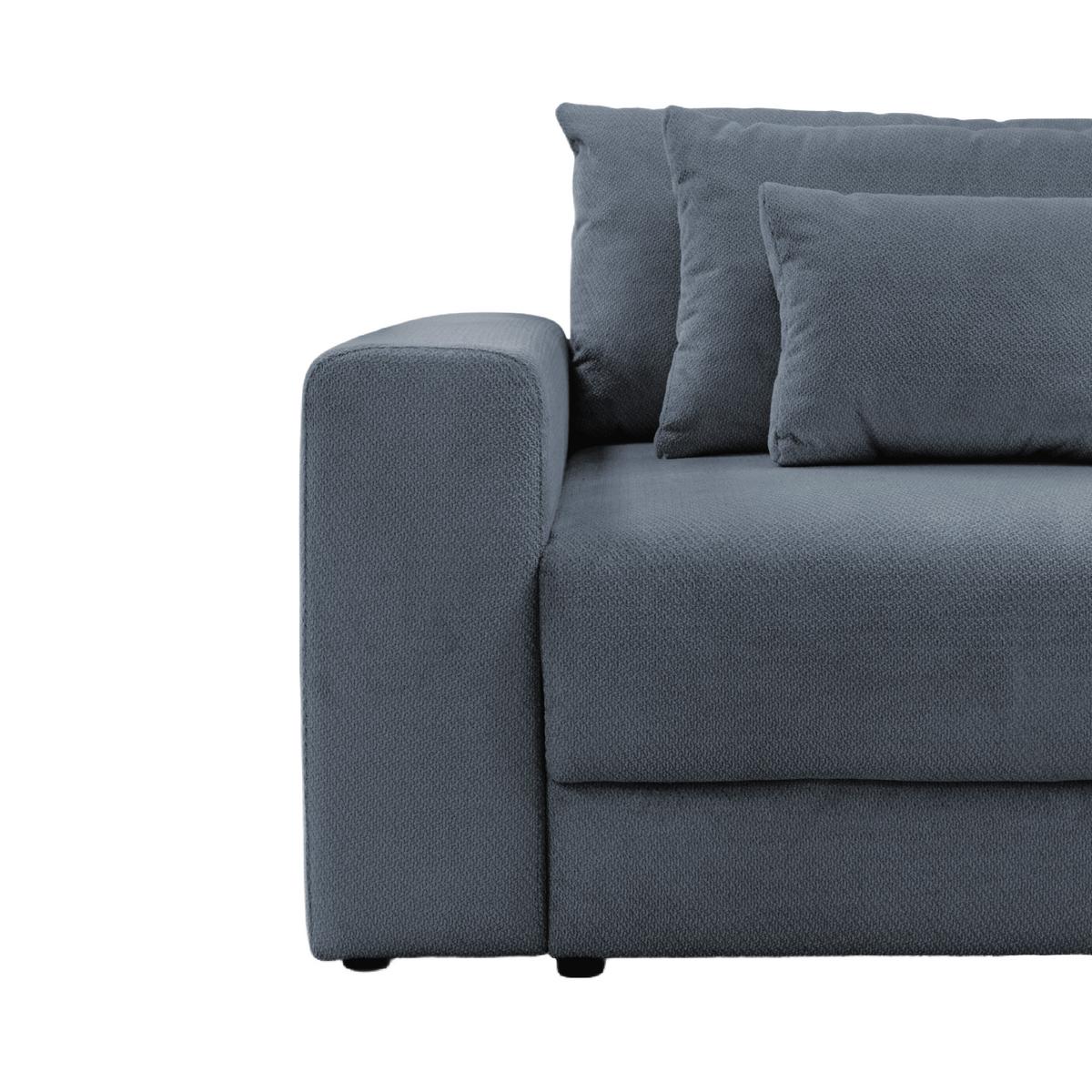 Megasofa Mega Chenille blau, B: 255cm - Blau/Schwarz, Trend, Textil (255/94/126cm) - Luca Bessoni