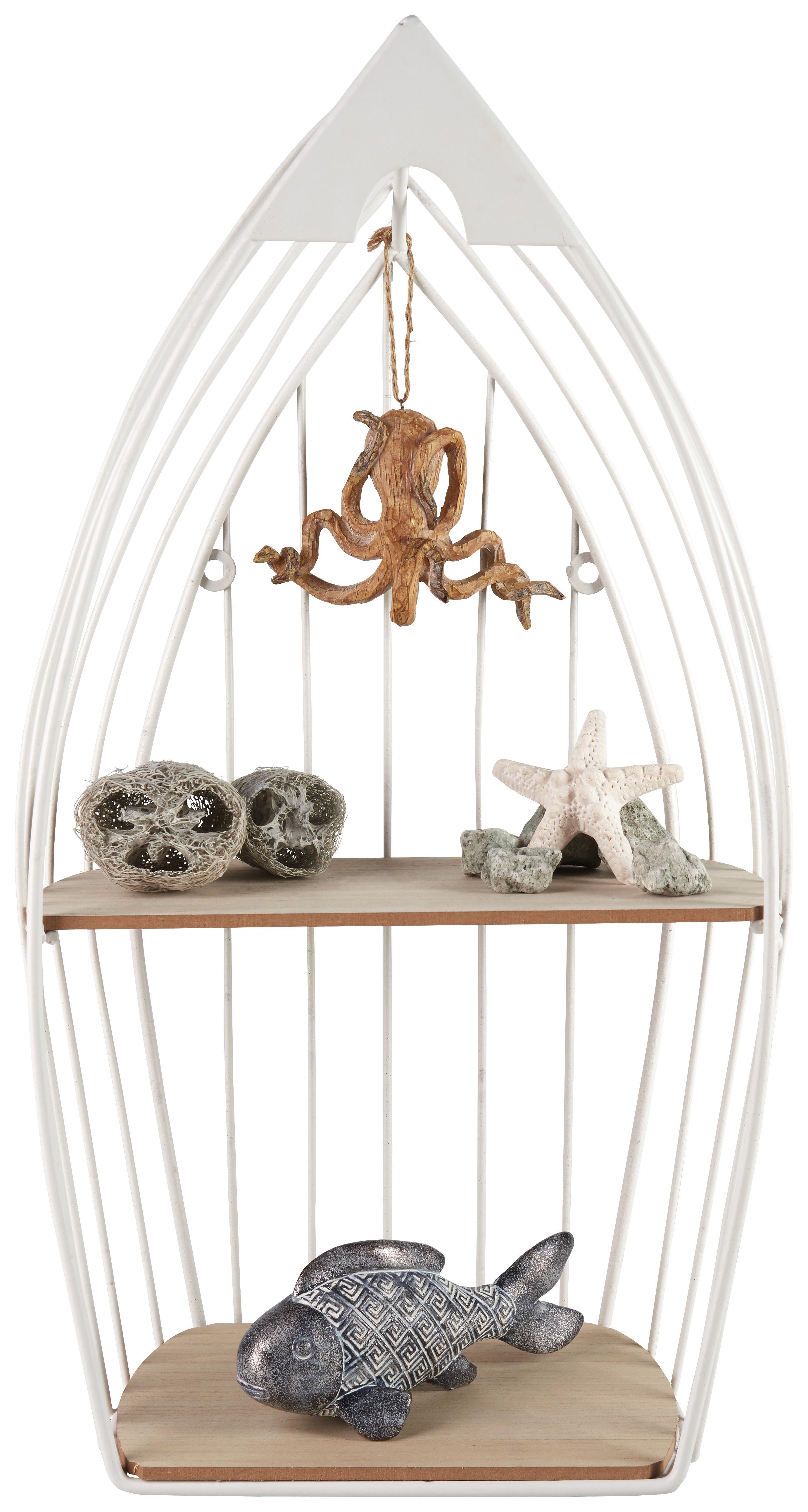 Dekowandregal Altona - Braun/Weiß, Design, Holz/Metall (28/51.5/14.5cm)