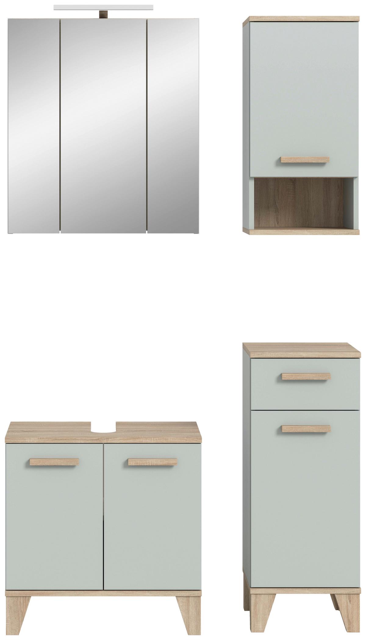 Badezimmer Kojak Graugrün/eiche - Eiche San Remo/Graugrün, MODERN, Holzwerkstoff (94cm) - MID.YOU