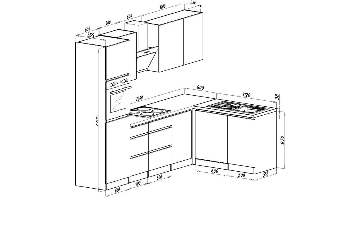 Eckküche Premium mit Geräten 280x172 cm Weiß/Granitoptik - Weiß/Grau, MODERN, Holzwerkstoff (280/172cm) - Respekta