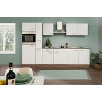 Küchenzeile ohne Geräte B: 300 cm Weiß/Eiche Dekor, Modern - Eichefarben/Weiß, Basics, Holzwerkstoff (300/205/60cm) - Respekta
