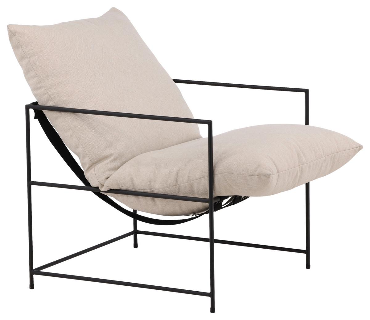 Sessel Sedalia - Weiß, Design, Textil/Metall (68.5/97.5/90cm) - Livetastic