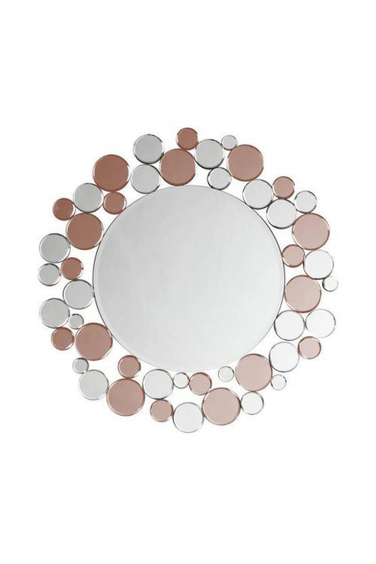Wandspiegel Bubble Rund 80 Cm Metallrahmen Rosa/silberfarben - Silberfarben/Rosa, Basics, Glas/Metall (80/80/3cm) - Kayoom