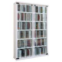 Regál na CD Galerie š: 60 cm bílý - bílá, Konvenční, kompozitní dřevo/sklo (60/92/18cm) - MID.YOU