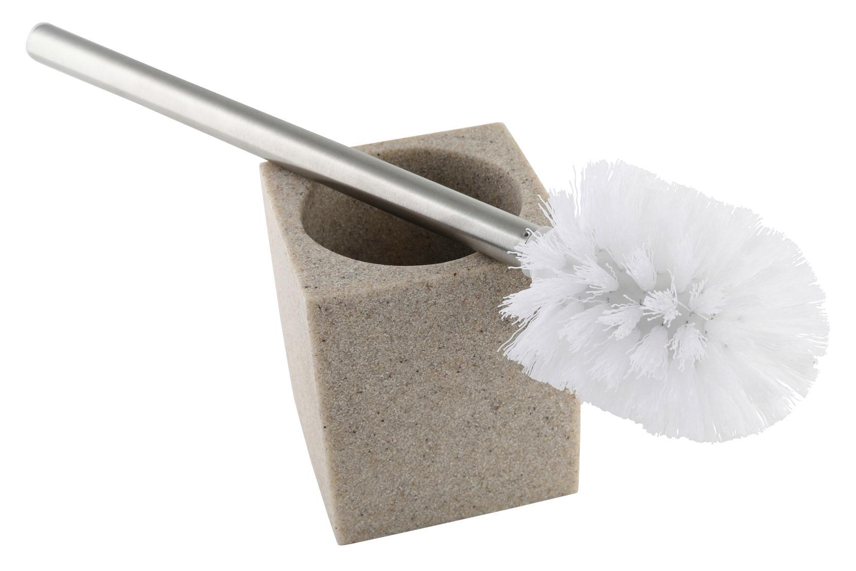 WC-Bürstengarnitur Venedig - Beige, MODERN, Kunststoff/Stein (9,4/37,5/9,2cm)