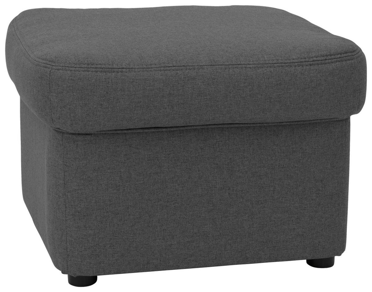Polsterhocker Papenberg Grau Webstoff H: 40 Cm - Schwarz/Grau, KONVENTIONELL, Textil (60/40/60cm) - MID.YOU