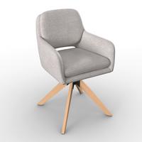Židle s podrúčkami Adrien, šedobéžová - šedobéžová/přírodní barvy, Moderní, kov/dřevo (64/59/92cm) - Bessagi Home