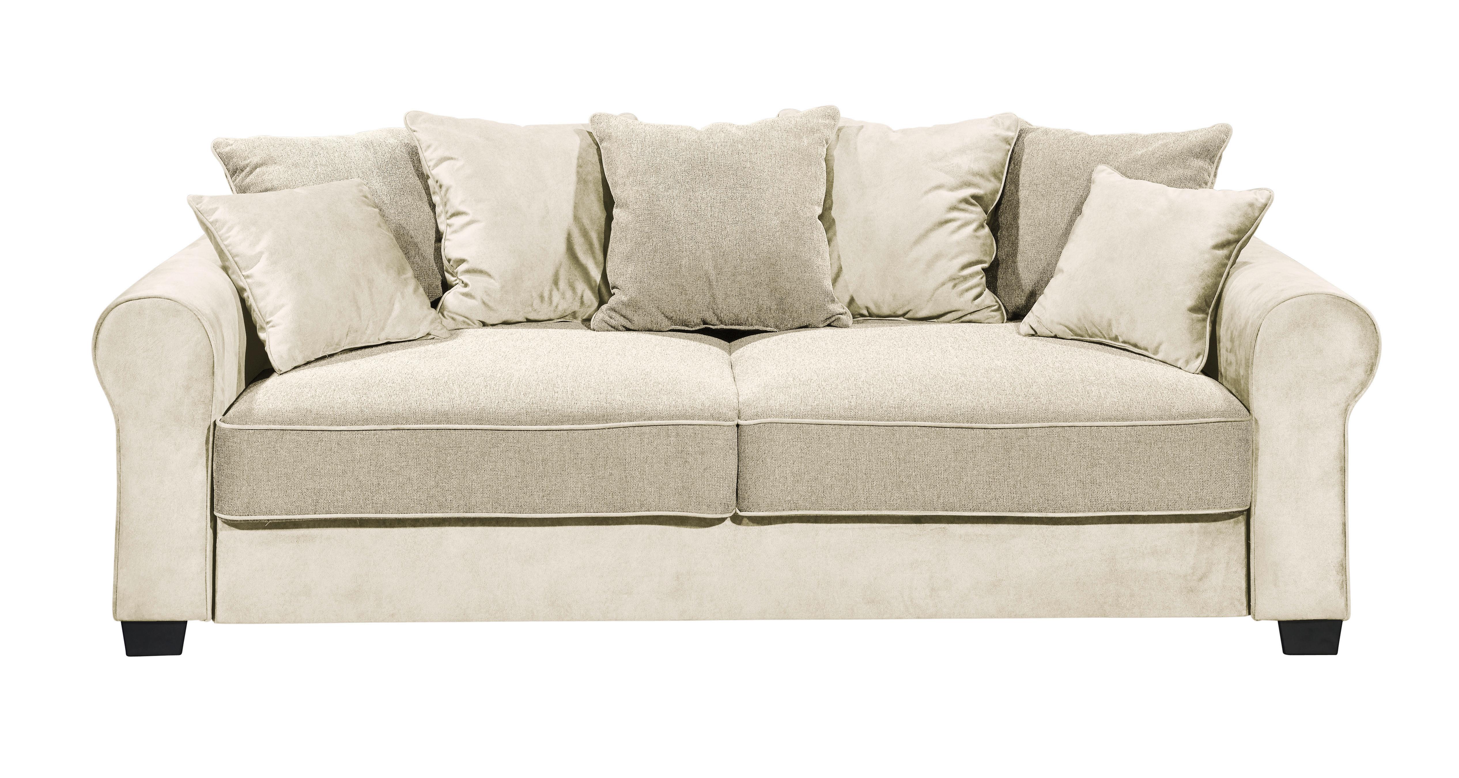 3-Sitzer-Sofa Aurelia Lux.3Dl - Creme/Schwarz, Design, Holzwerkstoff/Textil (247/95/115cm) - MID.YOU