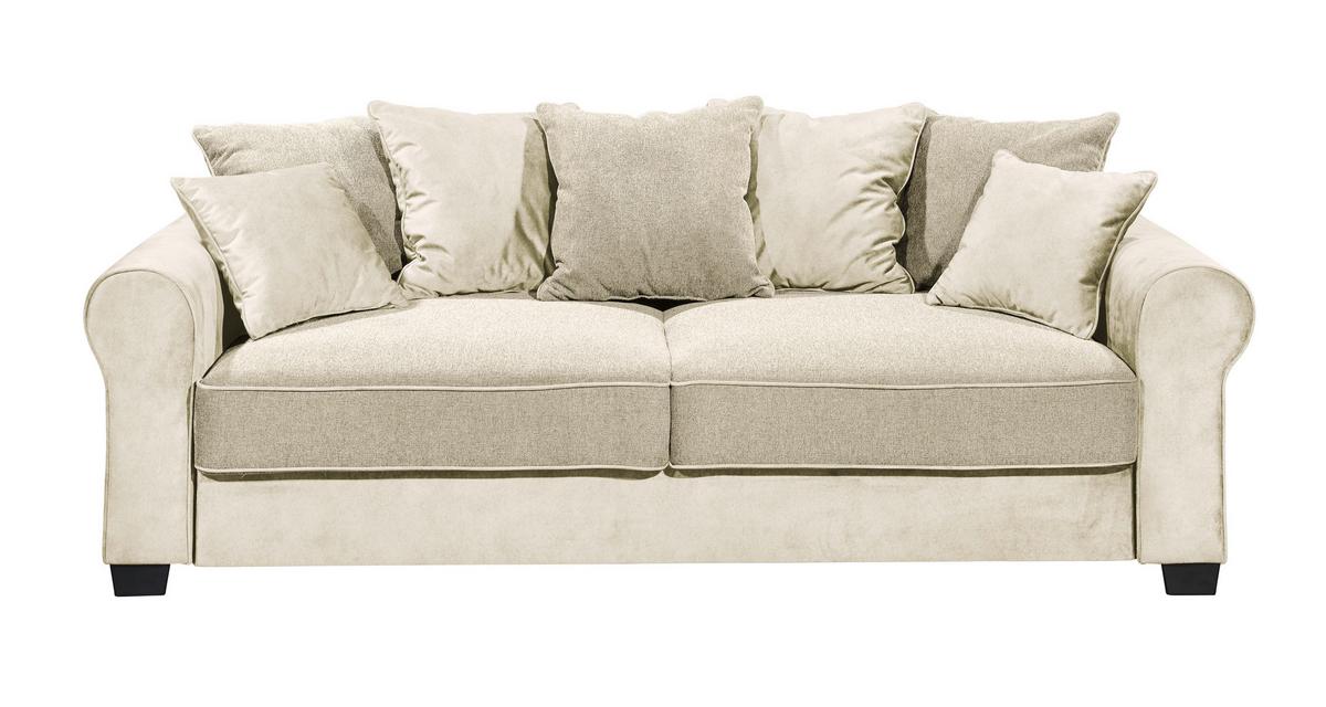 3-sitzer-sofa Aurelia Lux.3dl - Creme/Schwarz, Design, Holzwerkstoff/Textil (247/95/115cm) - MID.YOU