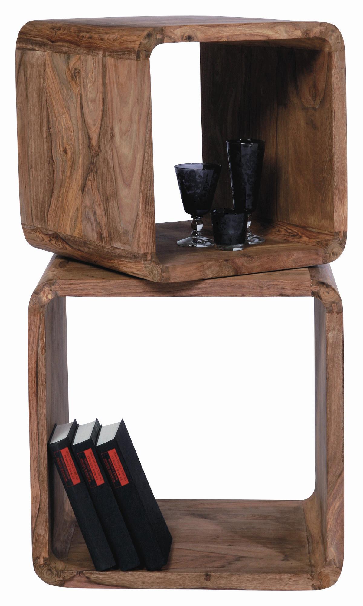 Regal Cuben Square - Sheeshamfarben, Design, Holz - Kare-Design