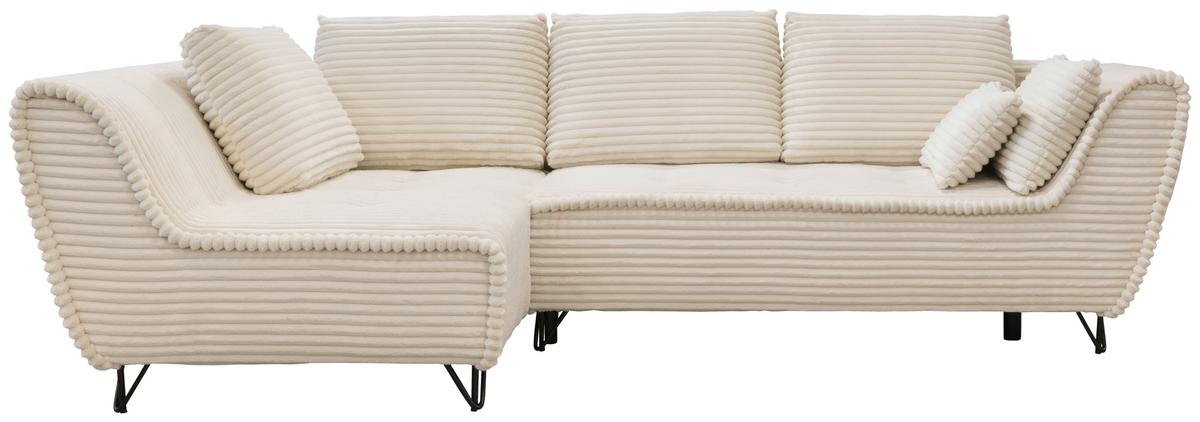 Sedací sestava COCOLI CORNER R - černá/krémová, Moderní, textil/plast (284/173/90cm)