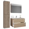 Badezimmer Badinos 4-Teilig Sonoma Eiche B: 61 cm - Weiß/Sonoma Eiche, MODERN, Keramik/Holzwerkstoff (93cm) - MID.YOU