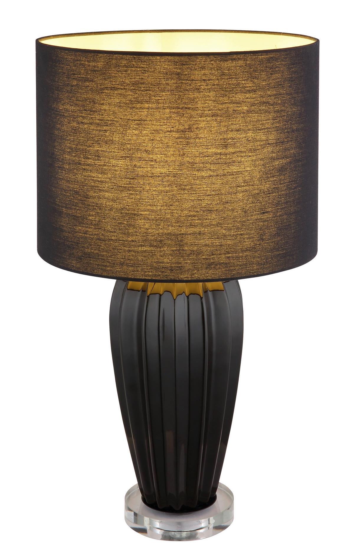 Tischleuchte 24145b - Chromfarben/Schwarz, KONVENTIONELL, Keramik/Textil (35/59cm) - Globo
