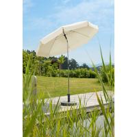 Sonnenschirm Locarno BxHxT: 200x220x200 cm Naturfarben - Silberfarben/Naturfarben, Basics, Textil/Metall (200/220/200cm) - Schneider