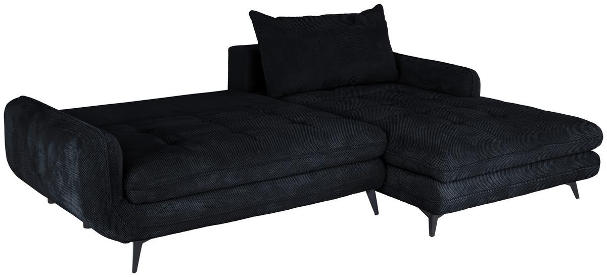 Ecksofa Wave - Schwarz, MODERN, Holz/Textil (266/189cm)